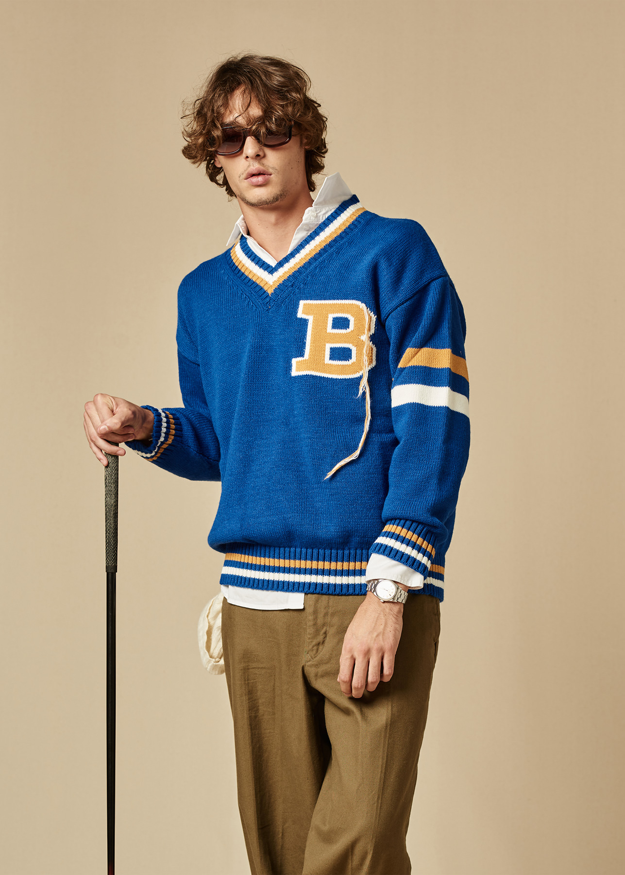 V neck college outlet sweater